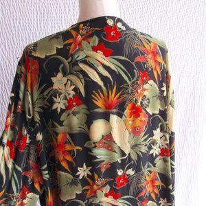 Carole Little Colorful Cardigan Jacket Top 2X Womens Made USA Tropical Print
